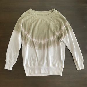 So Green and White Tie Dye Pull Over Sweatshirt